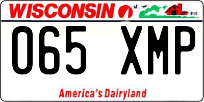 WI license plate 065XMP