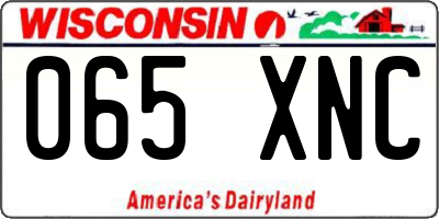 WI license plate 065XNC