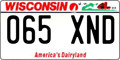 WI license plate 065XND