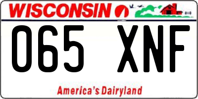 WI license plate 065XNF