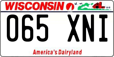 WI license plate 065XNI
