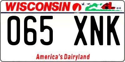 WI license plate 065XNK