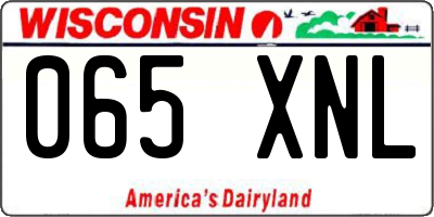 WI license plate 065XNL