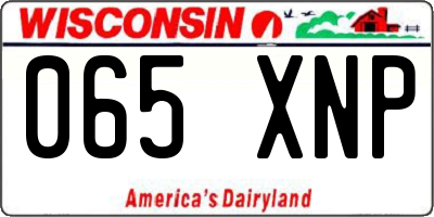 WI license plate 065XNP
