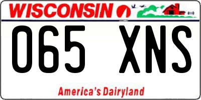WI license plate 065XNS