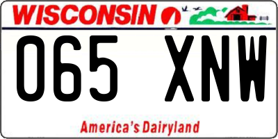 WI license plate 065XNW