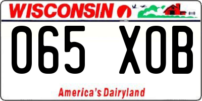 WI license plate 065XOB