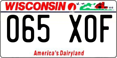 WI license plate 065XOF
