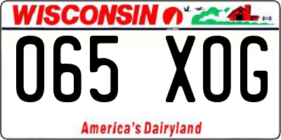 WI license plate 065XOG
