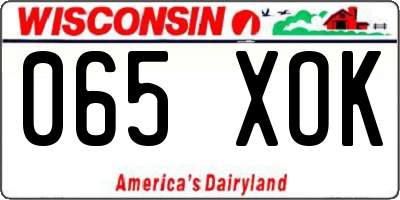 WI license plate 065XOK