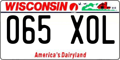 WI license plate 065XOL