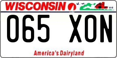 WI license plate 065XON