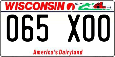 WI license plate 065XOO