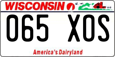 WI license plate 065XOS