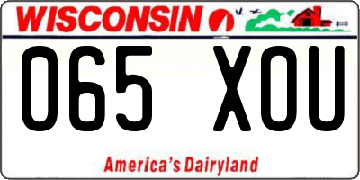 WI license plate 065XOU