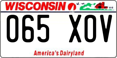 WI license plate 065XOV