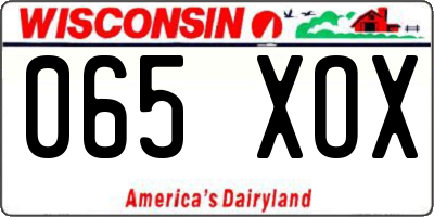 WI license plate 065XOX