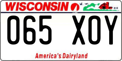 WI license plate 065XOY
