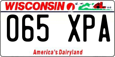 WI license plate 065XPA