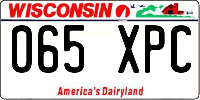 WI license plate 065XPC