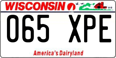 WI license plate 065XPE