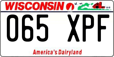 WI license plate 065XPF