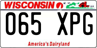 WI license plate 065XPG