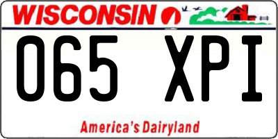 WI license plate 065XPI