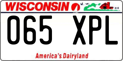 WI license plate 065XPL