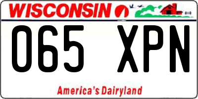 WI license plate 065XPN