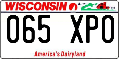 WI license plate 065XPO