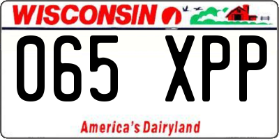 WI license plate 065XPP