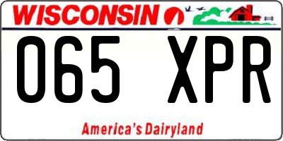 WI license plate 065XPR