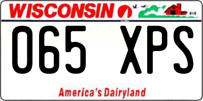 WI license plate 065XPS