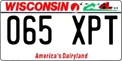 WI license plate 065XPT