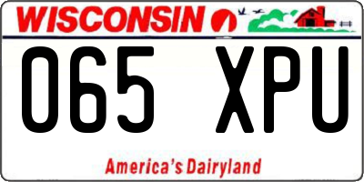 WI license plate 065XPU