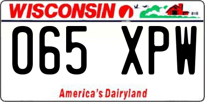 WI license plate 065XPW