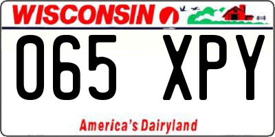 WI license plate 065XPY