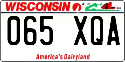 WI license plate 065XQA