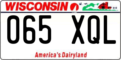 WI license plate 065XQL