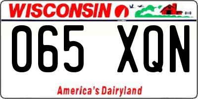 WI license plate 065XQN