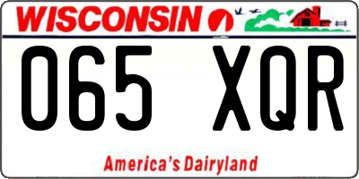 WI license plate 065XQR