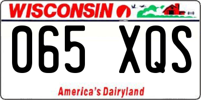 WI license plate 065XQS