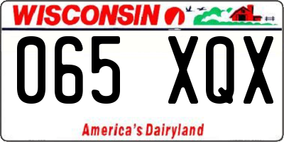WI license plate 065XQX