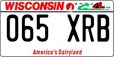WI license plate 065XRB