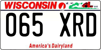 WI license plate 065XRD