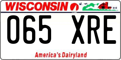 WI license plate 065XRE