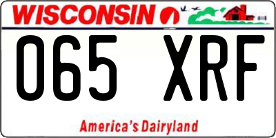 WI license plate 065XRF