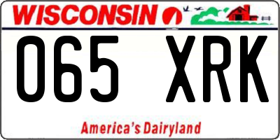 WI license plate 065XRK