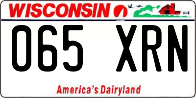 WI license plate 065XRN
